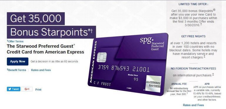 The Starwood Preferred American Express Bonus is at an All-Time High!