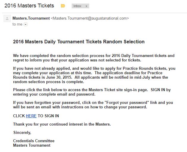 How Does The Masters Lottery Work (does, masters, lottery, work, credit cards hard manage) Masters bad news on Tourn tix - AYP