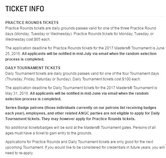 Ticket Info for 2017 - AYP
