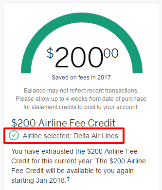 My Amex Fee Credit Applied to Airfare?